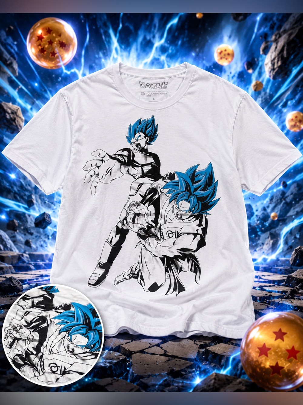 Dragon Ball Super Goku Vegeta Graphic Tee Large Anime Shirt